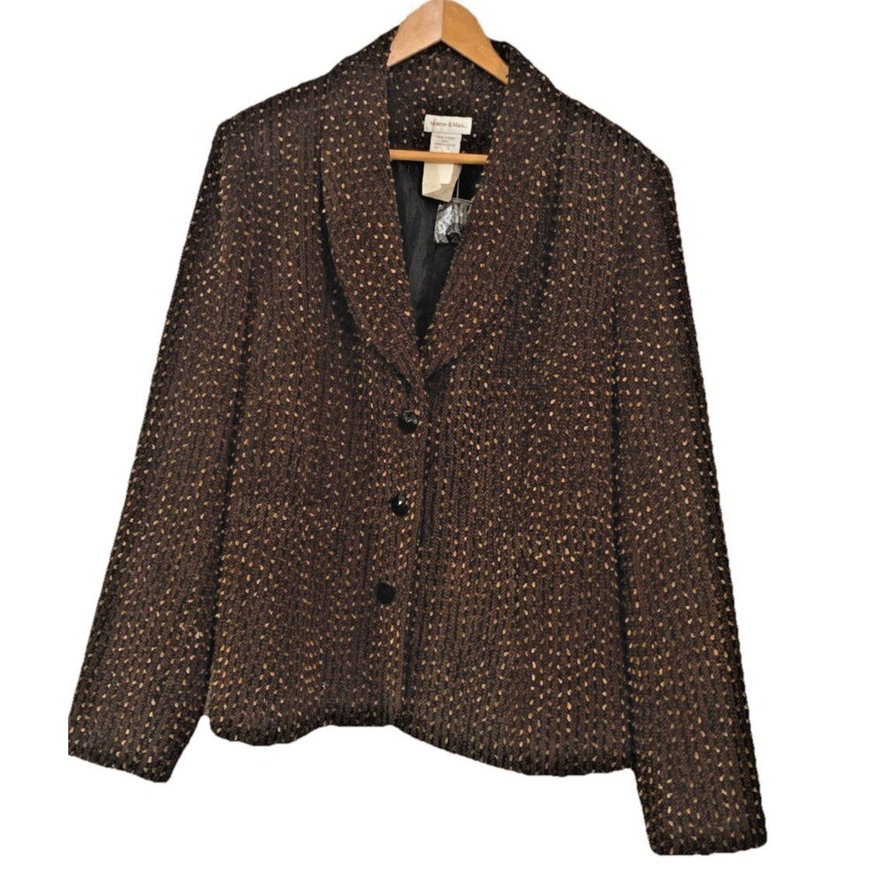 NWT Monroe & Main WOMEN'S 18W Textured Blazer Jacket Lined Fall Autumn Career